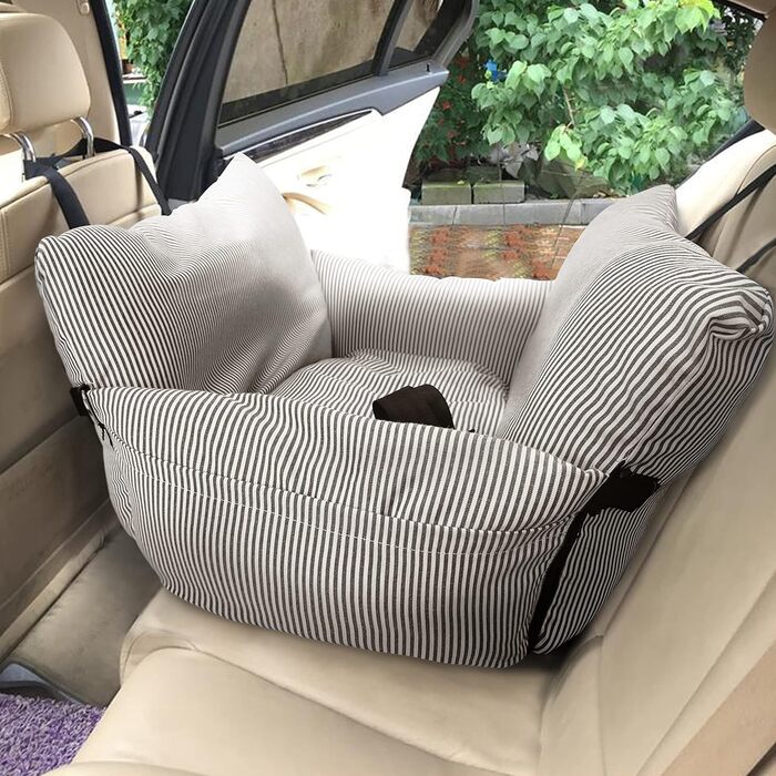 Автокрісло для собак Johnear: підйомник, переноска, ліжко з лебідкою, коричневе. З кишенями та зручним кріпленням. Для собак середніх розмірів та котів.