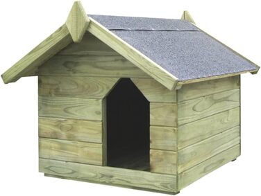 vidaXL Будка для собаки з імпрегнованої сосни, дах, 75x78x65 см