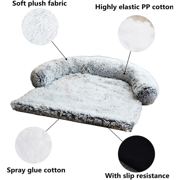 М'яка підстилка для собак та котів, підстилка-лежанка для собак, лежанка для котів, підстилка в переноску, розмір M, темно-сірий колір
