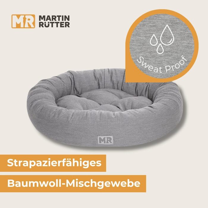 Крісло-гніздо для собак Martin Rütter Nest, сіре – комфортний відпочинок для маленьких собак та цуценят, м'яке, з неслизьким покриттям та можливістю прання, кругле ліжко з бавовняної тканини