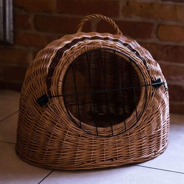 Транспортний кошик для кота Decorwelt з ротангу, 43x52x37 см | Кошик для кота та собаки | Переноска для тварин