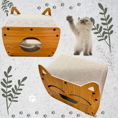 Будиночок для котів та кігтеточка Klein - екологічні меблі з картону, легкі, стабільні та компактні. Ідеально для маленьких квартир та котів будь-якого віку