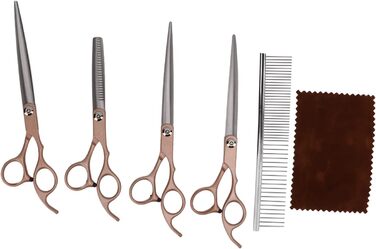 Набір професійних ножиць для грумінгу собак та котів, 17.8 см, зелений (Golden)