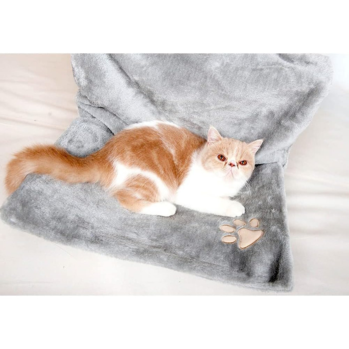 Обогреваемая лежанка для кошек и маленьких собак, лежанка-плитка для підвіконня, сіра