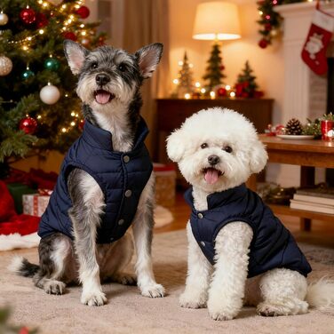 Теплий зимовий одяг для собак: водонепроникна куртка з флісу для великих собак. Зелений пуловер для собак, розмір M, колір синій