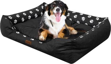 Ліжко для собак DOGGY, подушка для міні-собаки, чорне, 67x54 см, легке очищення, високі борти