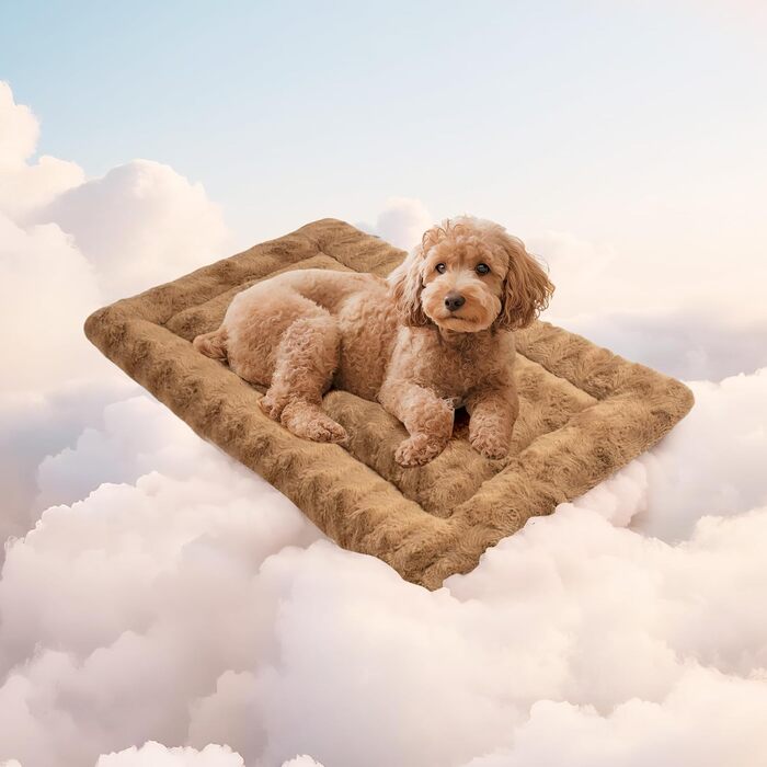 М'яка лежанка для собак Mora Pets: ковдра-матрац, 60 x 45 см, коричнева