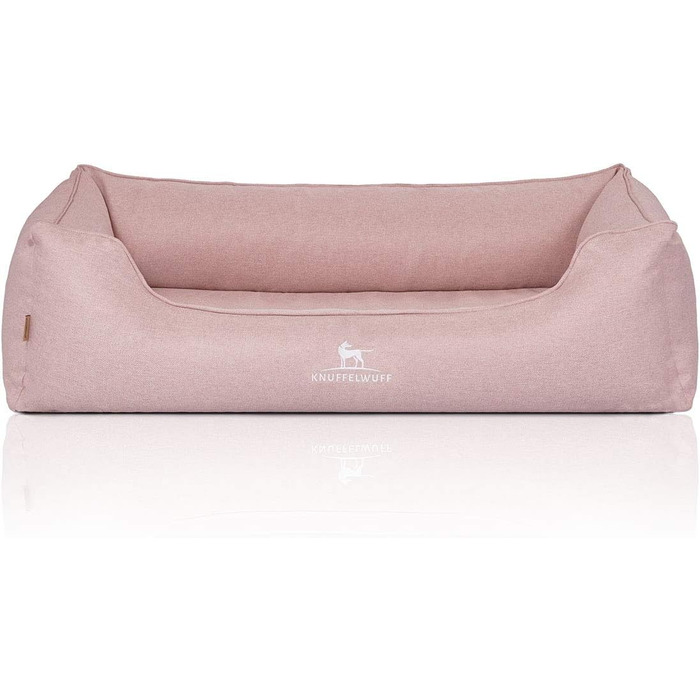 Ортопедичне собаче ліжко Knuffelwuff Luisa з велюру, Sunshine Edition XL, 105 x 75 см, рожеве. Знімний, пральний чохол. Для великих, середніх та малих собак. Розміри: 105 x 75 x 25 см.