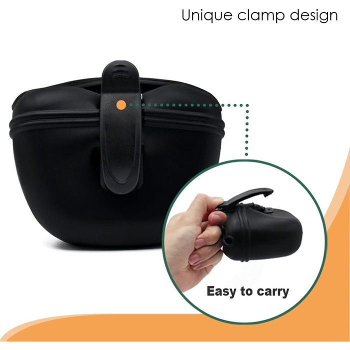 Силіконові мішечки для корму собак, магнітні - 1 шт, чорний колір