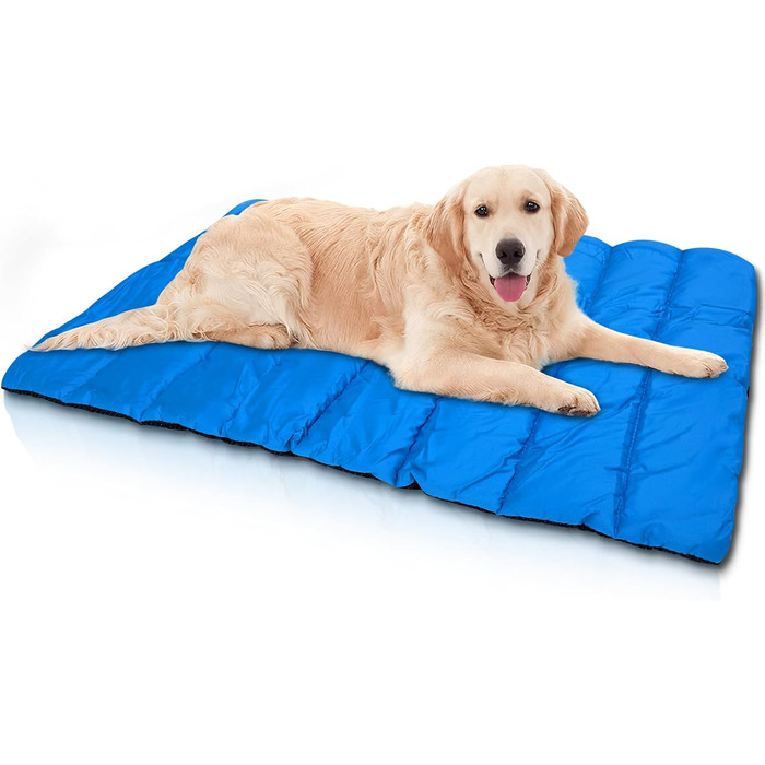 Водонепроникний килимок для собак Lohofrnny 110 x 68 см - м'який, зручний, для подорожей, кемпінгу, вологостійкий (оливковий, блакитний)