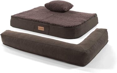 Ортопедичне собаче ліжко Brunolie Odin, зручне та миється, розмір S (80x60 см), колір темно-коричневий