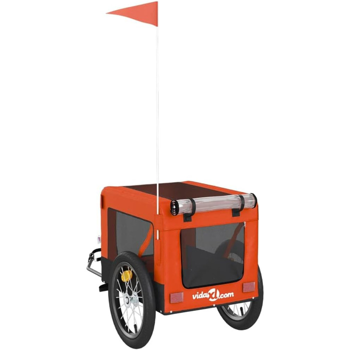 Причіп для велосипеда для собак Оранжево-чорний, Oxford-тканина та залізо, LH41939