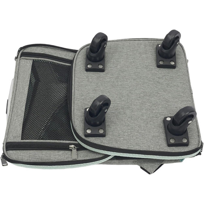 Складаний рюкзак для собак та котів Soudesileim 2-в-1 з візком, до 9 кг, сірий, 34x28x44 см