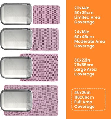 Килимок під лоток для котів Petinstinct, 116x66 см, XXL, рожевий