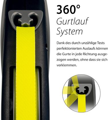 Рулетка для собак Flexi Giant Professional L 10 м, до 50 кг, чорна/неонова жовта