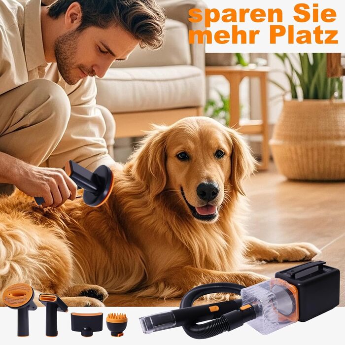 Фен для собак Kanonen-Stil, білий, 2400W, регулювання швидкості та температури, LYCSJDPWH-DE (7 в 1: сушка, пилосос, стрижка)