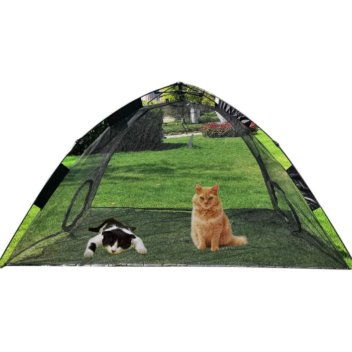 Кішка, собака, кролик: переносне велике намет-будка для тварин, 2 двері, чорний колір