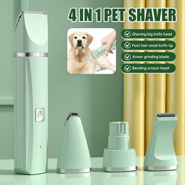 Набір для догляду за шерстю Petstyle Pro: 4 насадки, тиха машинка для собак, грумінг