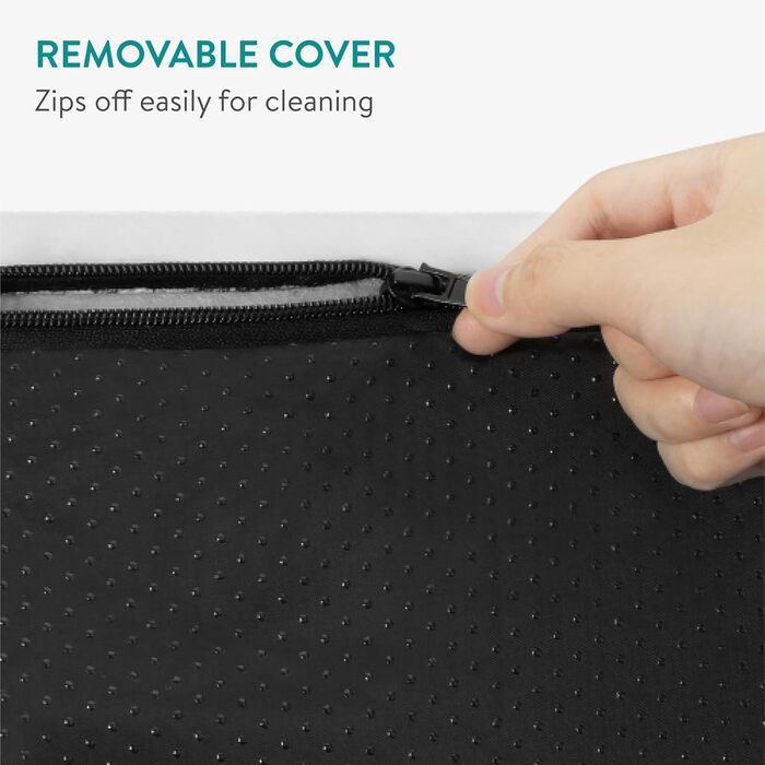 Navaris Тепла ковдра для котів та собак - 60x45x4 см, флатухата, з блискавкою та знімним чохлом - Біла