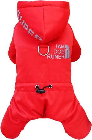 Теплий зимовий халат для собак Izefia, XXL, червоний (довжина спини 37 см)