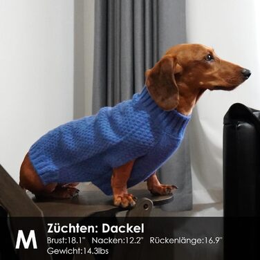 Пуловер для собак, теплий пуловер для великих собак, в'язаний пуловер для собак, теплий матеріал, пуховик для домашніх тварин на зиму, флісовий пуловер для собак, Лабрадор, 3XL (L, Джинсовий блакитний)