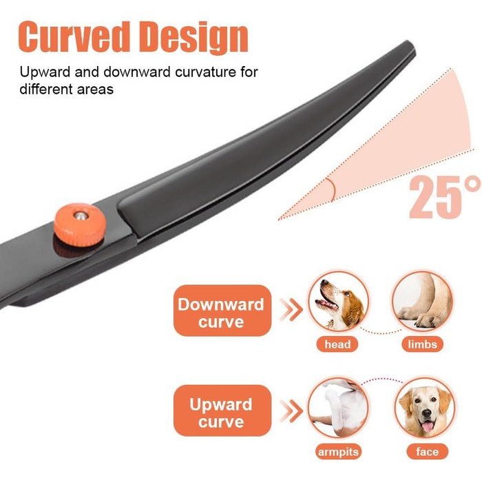 Набір ножиць для грумінгу собак, 7-в-1. Безшумні ножиці для догляду за шерстю собак та котів з безпечними закругленими кінцями