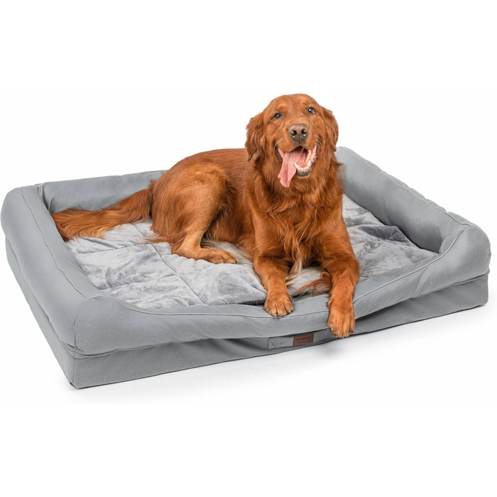 Лягушкове ліжко для собак Raikou з знімним подушкою, м'яке та миється – місце для сну, подушка для собак, собаче ліжко, лежанка для собак – високоякісне ліжко для тварин для вашого вірного компаньйона. (80 * 60 * 7см) (100*80*9см, світло-сірий)