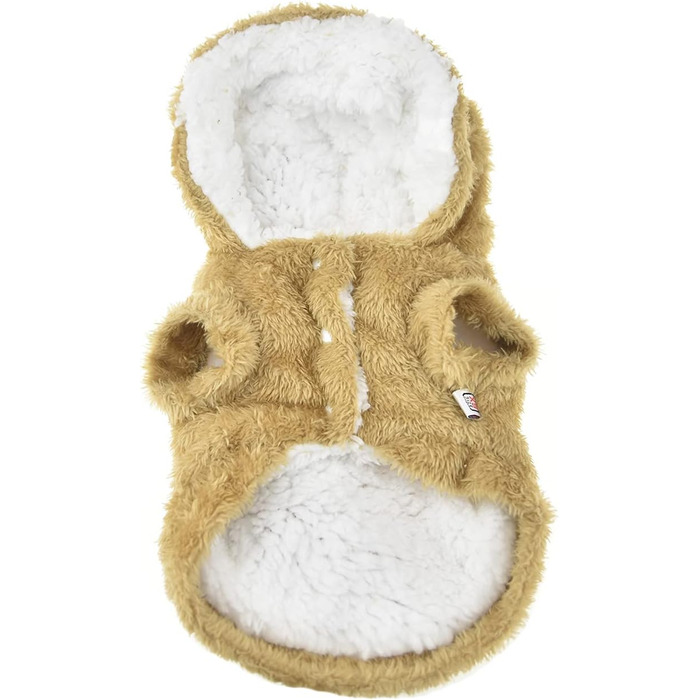 Костюм для собак MuYaoPet на Хелловін: костюм єнота-собаки з теплого флісу, теплий зимовий одяг для маленьких, середніх та великих собак (колір: коричневий, розмір: M)