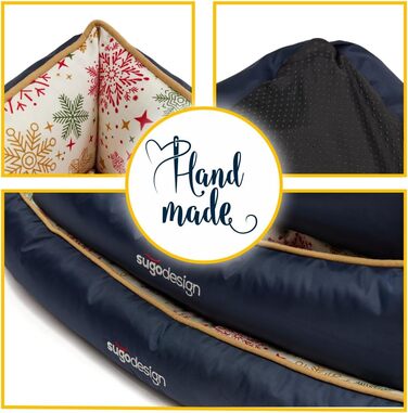 Водонепроникне ліжко для собак з бавовни та поліестеру - корзина для собак з знімним подушкою - диванчик для собак з переносною сумкою - 7 різних дизайнів - 3 розміри (S/M, L, XL) (червоно-зелений, L)