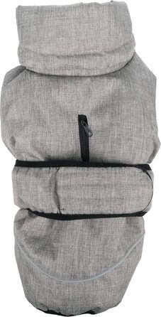 Зимовий одяг для собак Flamingo Iglu Grey – 50 см – теплий, модний, водовідштовхуючий, з ізотермічною підкладкою, з відбиваючими елементами, захист грудей та живота, отвір для повідка, сірий, L