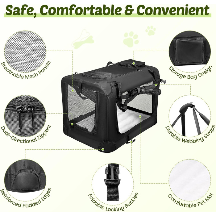 Складана переноска для собак та котів з подушкою, 60x42x42 см
