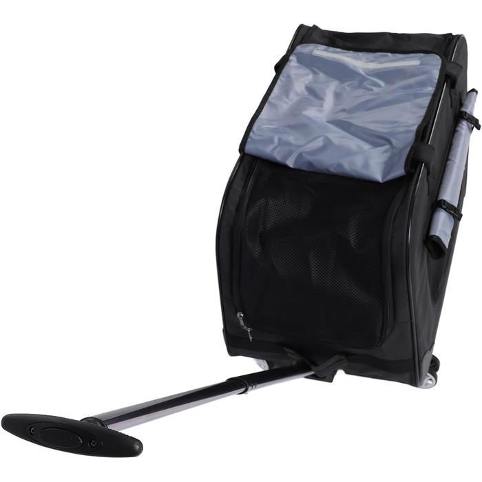 Транспортна переноска для собак, складана, велика, з колесами та телескопічною ручкою. Підходить для котів та собак вагою до 17,5 кг (чорна)