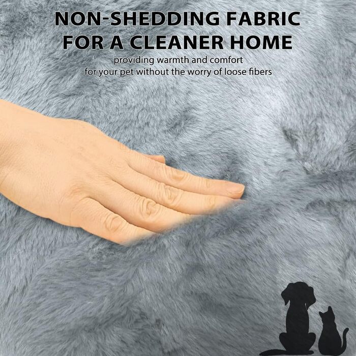 Килимок для котів ODIWEN 50x50 см, м'який, сірий - зручне ліжко для котів та маленьких собак