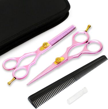 Професійний набір перукарських ножиць YNR (5,5 дюймів) – ножиці для стрижки та вирівнювання, гребінець, чохол. Підходить для чоловіків, жінок, дітей та дорослих.