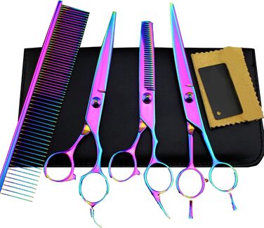 Набір професійних інструментів для грумінгу собак: ножиці, витончувальні ножиці, ножиці для стрижки, гребінець. 7-дюймові ножиці з нержавіючої сталі для собак та котів.
