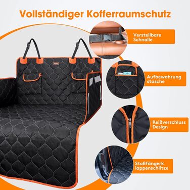 Захист для багажника авто Joejoy для собак з боковими та захистом від навантажувальної зони, універсальний, вологостійкий, стійкий до подряпин, легко чиститься, килимок для багажника, 185 x 105 см