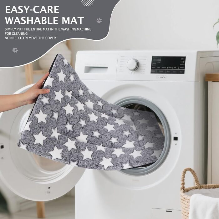 Ортопедичне ліжко для собак BVAGSS, м'яка та тепла підстилка для собак, 100x80 см, білий зірковий принт