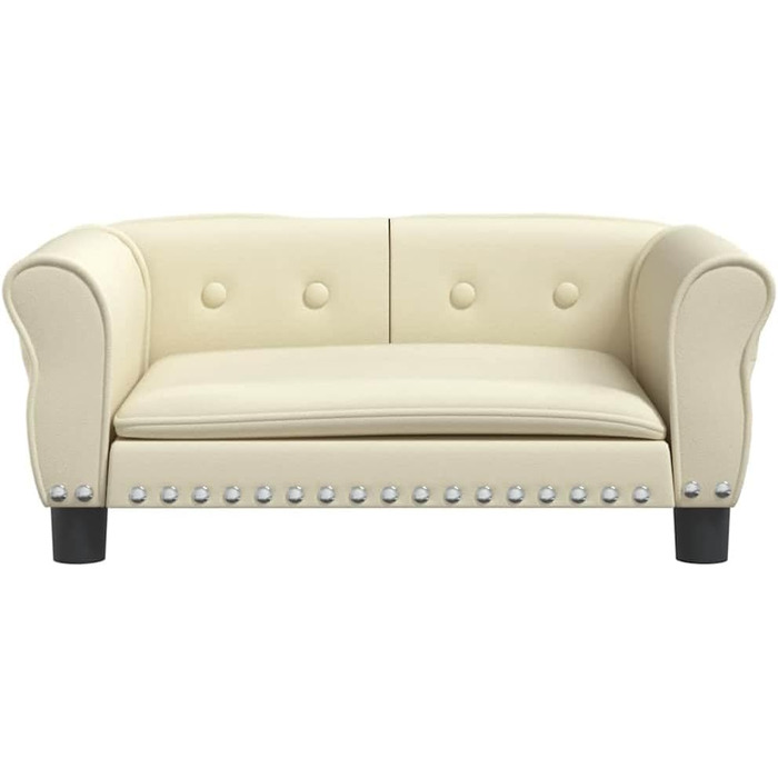 Диван для собак, м'яке ліжко для домашніх тварин, диванчик для собак, ліжко для цуценят, диван для домашніх тварин, будиночок для собак, для великих та середніх собак, сучасний та елегантний дизайн (70x45x30 см, кремовий)