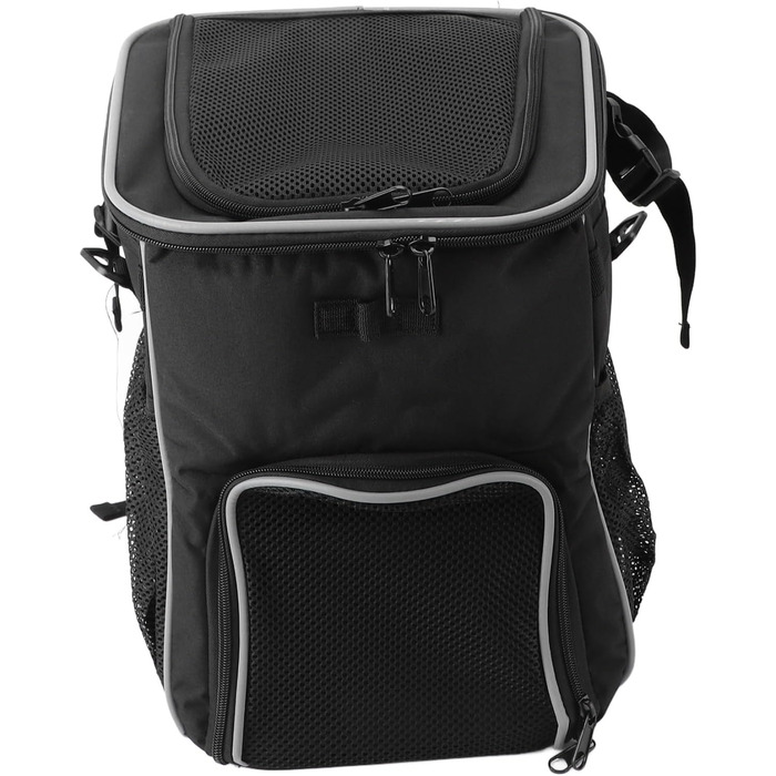 Корзина для собаки на велосипед, рюкзак для домашніх тварин та автокрісло для цуценят. Підходить для піших прогулянок, велоподорожей, кемпінгу. М'яка, розширювана, складана, для ролерів, електровелосипедів, велотримачів, котів (ЧОРНИЙ)