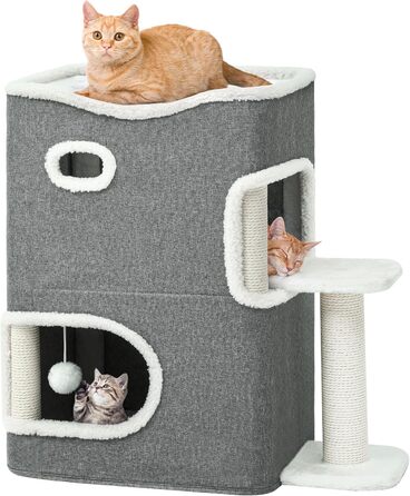 Кіт-будинок для дому, розкладний, великий, з когтеточкою для полиці, кіт-будинок-печера, ліжко-печера для котів, кігтеточка, кіт-будинок-бочка, для лазіння, з опорами