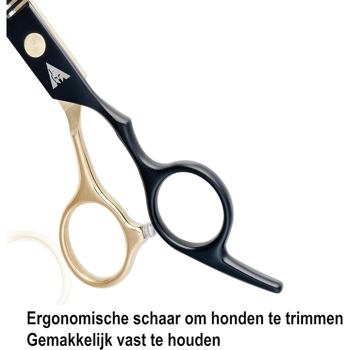 Професійний набір ножиць для собак Achilles 6 дюймів - чорний та золотий