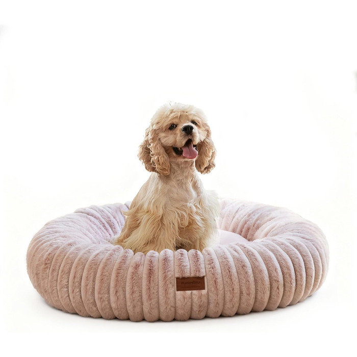 Ортопедичне ліжко для собак та котів FUKUMARU, рожеве, 76 x 76 x 18 см