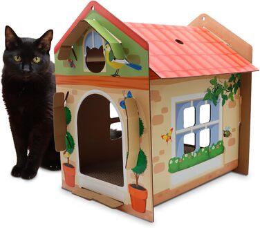 Дім-когтеточка Croci Villa Color для котів, 42x35x50 см, багатобарвний