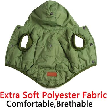 Теплий флісовий худі для собак JoyDaog, зимовий одяг для цуценят з капюшоном (зелений, розмір S)