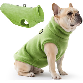 Теплий зимовий одяг для собак: куртка, пуловер, худі, комбінезон з флісу для малих, середніх та великих собак XS-XXL (зелений, S)