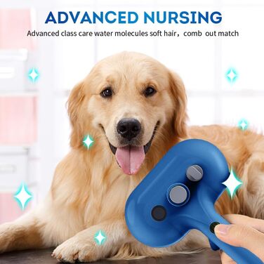 Щітка для котів Sylswx з парою, 3 в 1, для довгої та короткої шерсті, також для собак, проти статичної електрики та ковтунів, біла (блакитна)