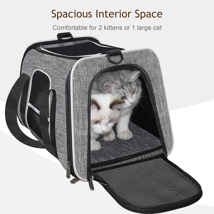 Транспортна сумка для котів HiCaptain, складана, з плечовим ременем, м'яко стьобана, переноска для маленьких собак та цуценят до 7 кг (рожева), 46 x 29 x 30 см