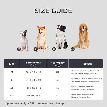 Килимок для собак BEDSURE великих порід, 111x89 см, водонепроникний, коричневий, 10 см заввишки