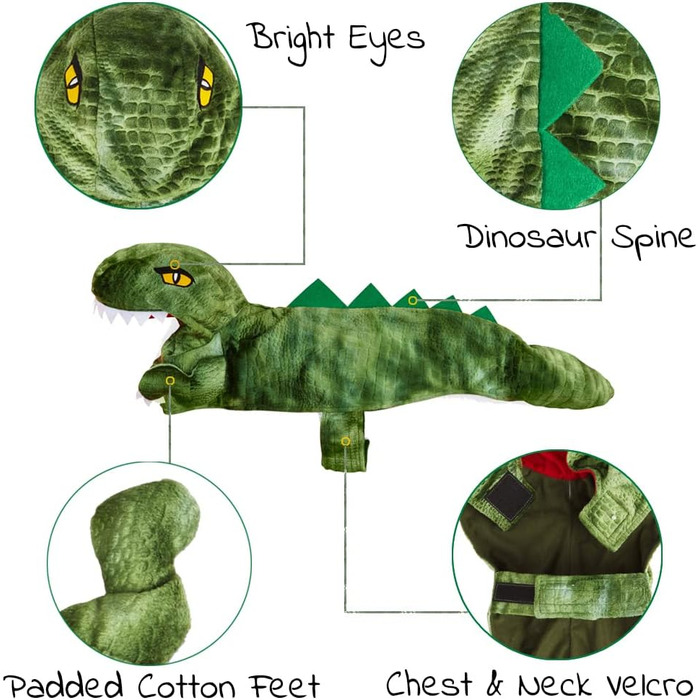 Костюм динозавра для собак на Хелловін, костюм стегозавра для собак, теплий зимовий костюм дракона для собак, фотосесії, S: шия 12-13