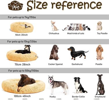 Кругле ліжко для собак та котів Chickw11, тепле м'яке ліжко-подушка Donut, миється, з антиковзною основою, сірий, 70 см